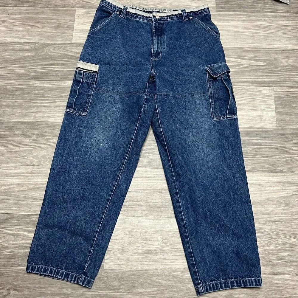Vintage Jeans Mens 38x33 Blue Baggy Rave‎ Cargo Skate Y2K Cyber Jnco Southpole